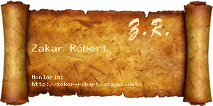 Zakar Róbert névjegykártya